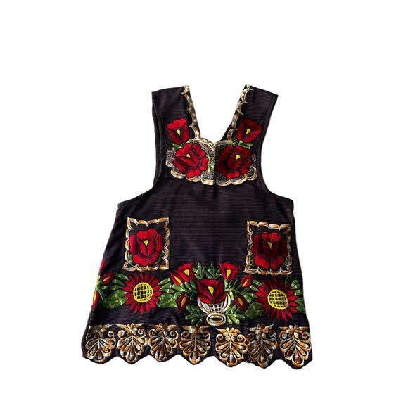 Mexican Folkloric apron embroidered  one of a kind mexico todo corazon  B4 - Picture 8 of 8